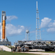 The Space Launch System prior to being rolled back to the Vehicle Assembly Building on September 26.